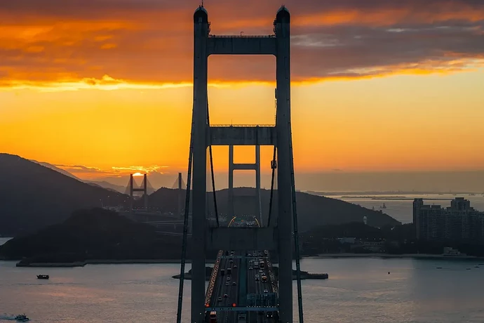 日落-青马大桥（拍摄于2020年11月，秋天）