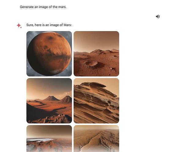 Gemini 生成6张火星图片示例
